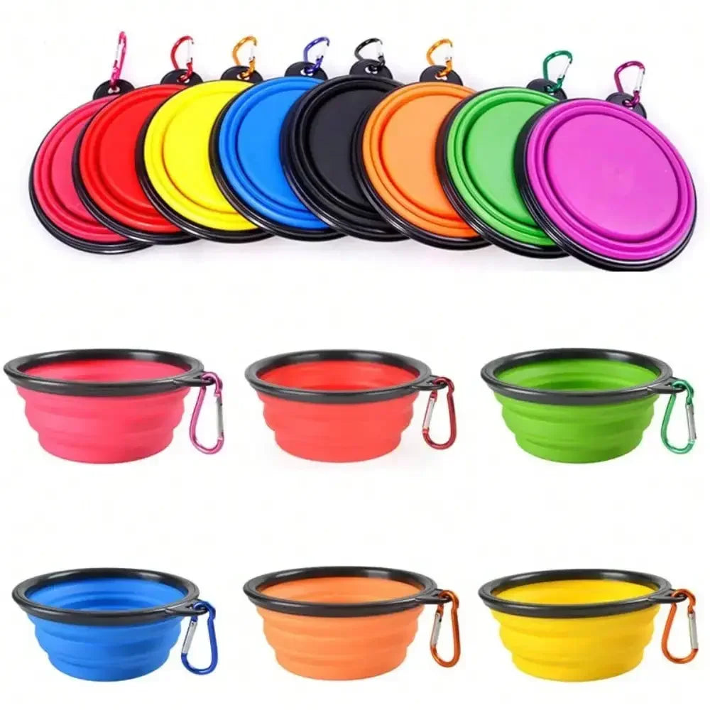 Foldable Silicone Dog Feeder Bowl 2in1 Dispenser