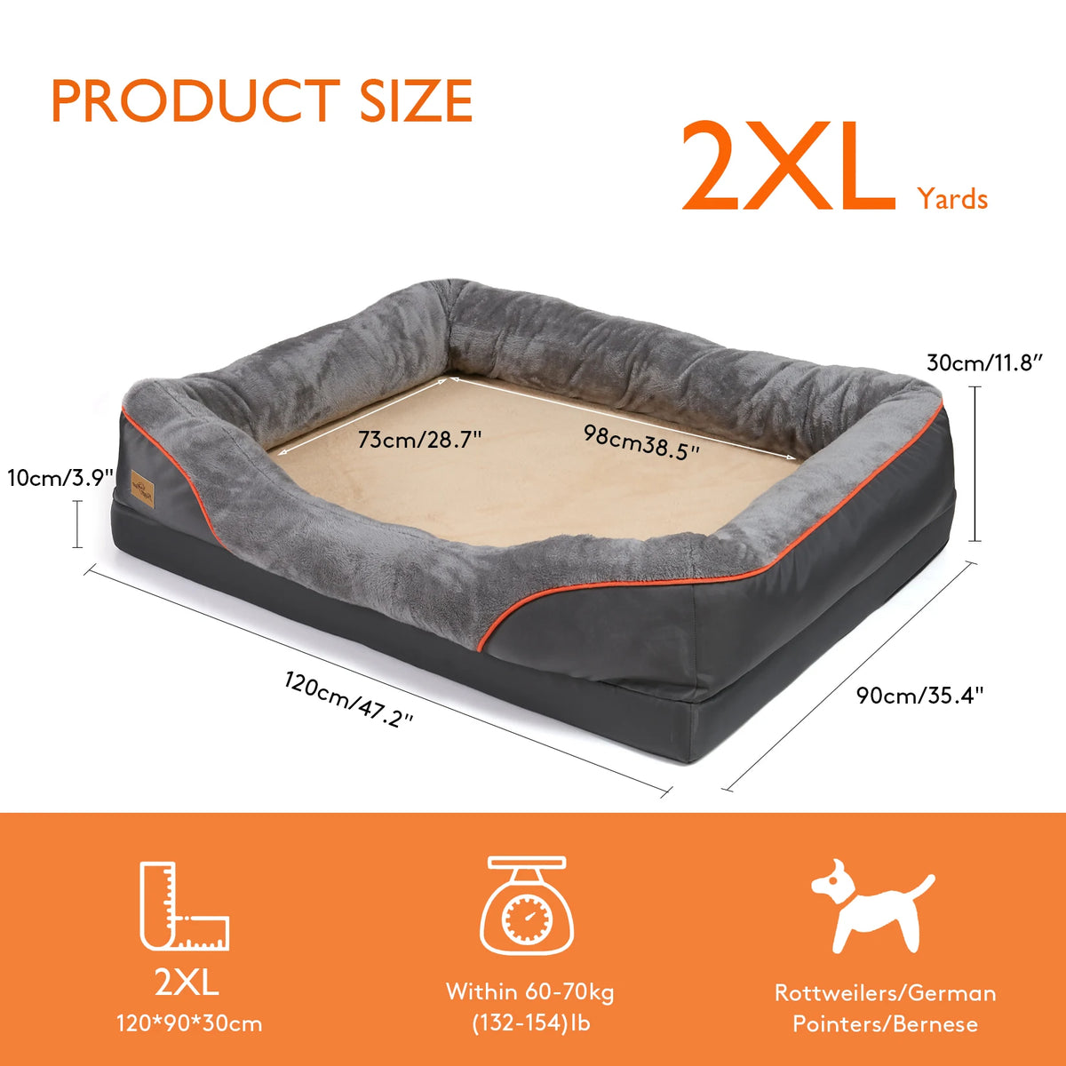 BINGOPAW Waterproof Dog Bed With Removable Washable Cover