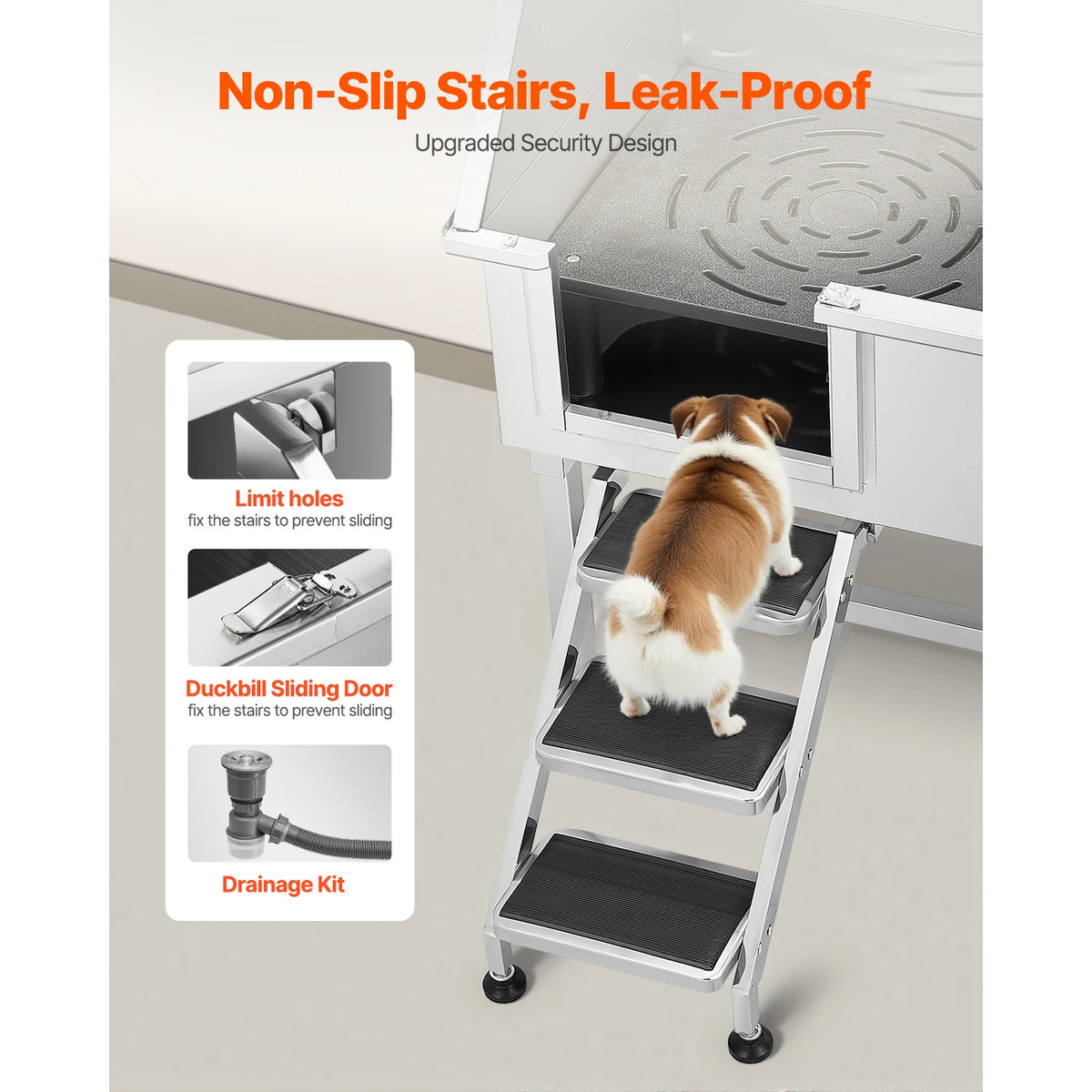 SucceBuy Stainless Steel Dog Grooming Wash Station