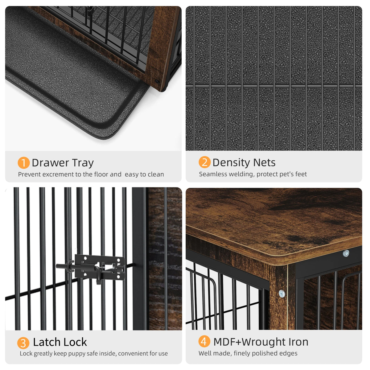 BINGOPAW Pet Cage Kennel With Removable Tray