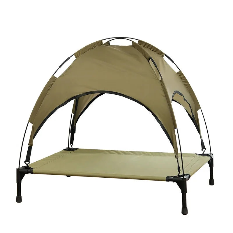 Elevated Pet Bed With Detachable Sunshade Canopy