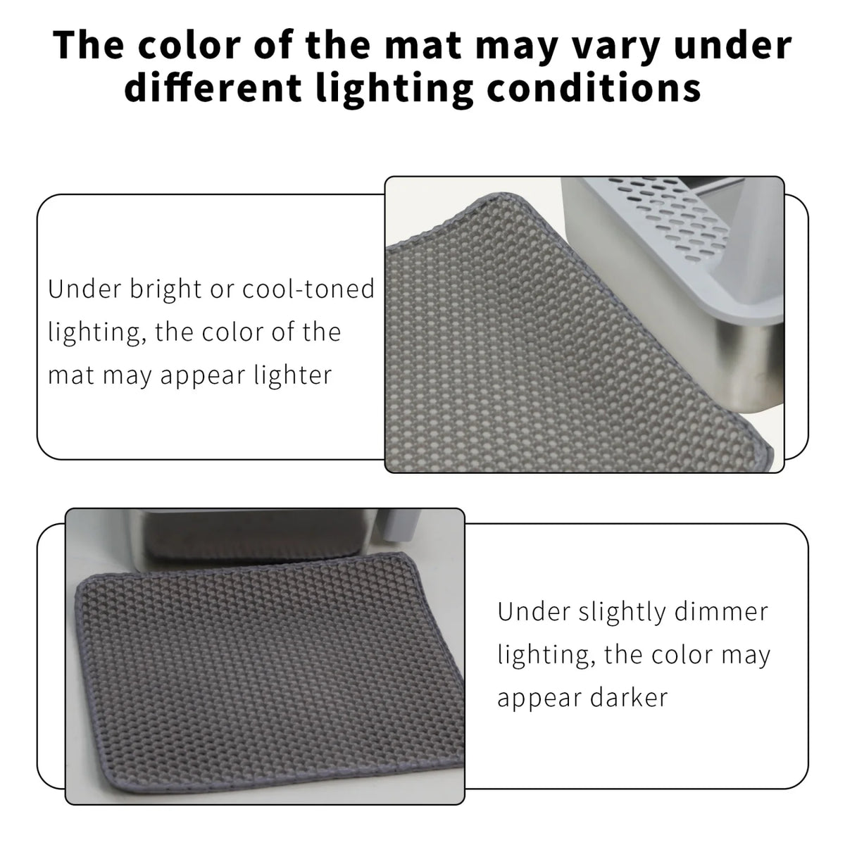 Stainless Steel Cat Litter Box With Litter Mat