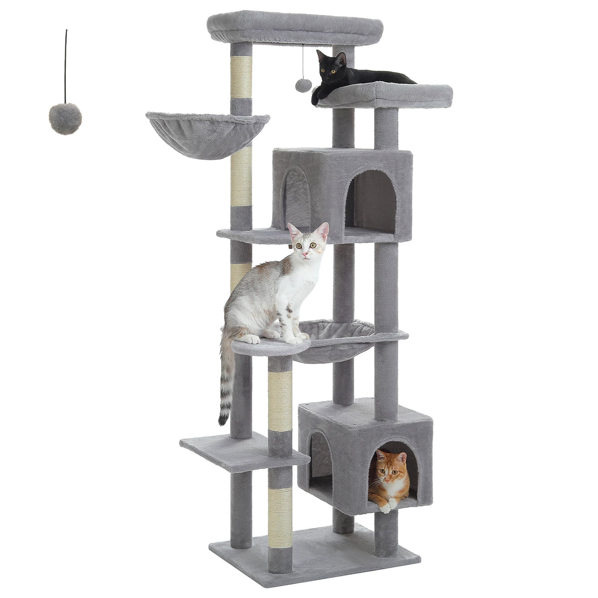 PAWZ Road Tall Cat Tree With Hammock Scratching Posts