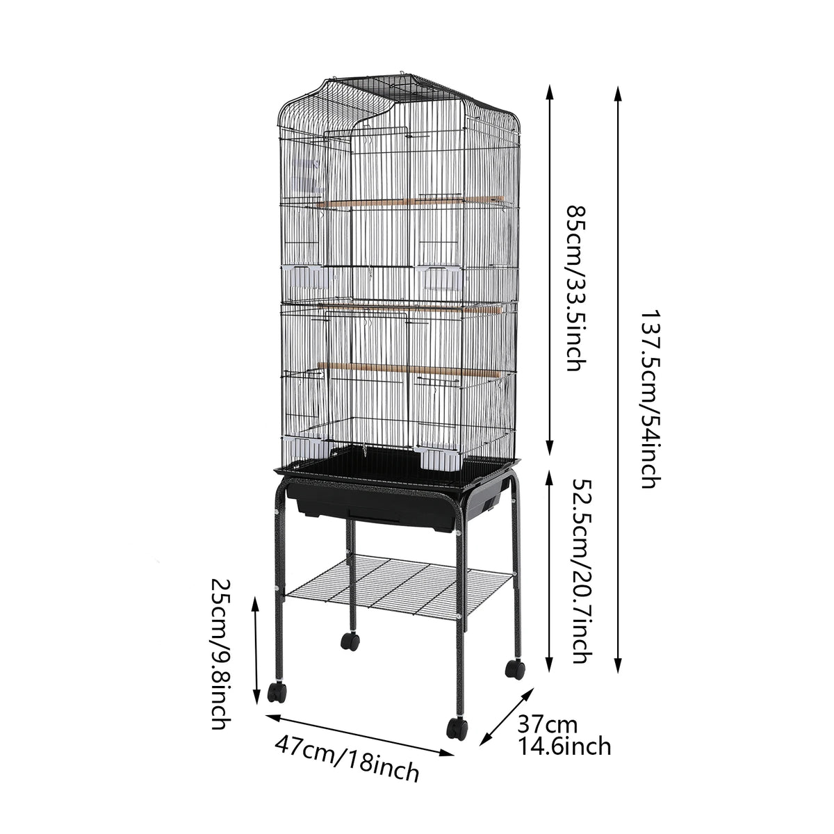 Bird Cage With Stand And Wheels