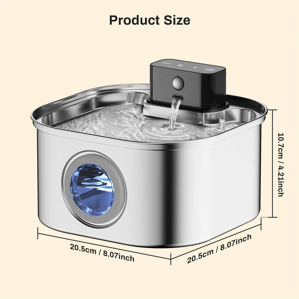 Weomg 3L Automatic Stainless Steel Pet Water Fountain