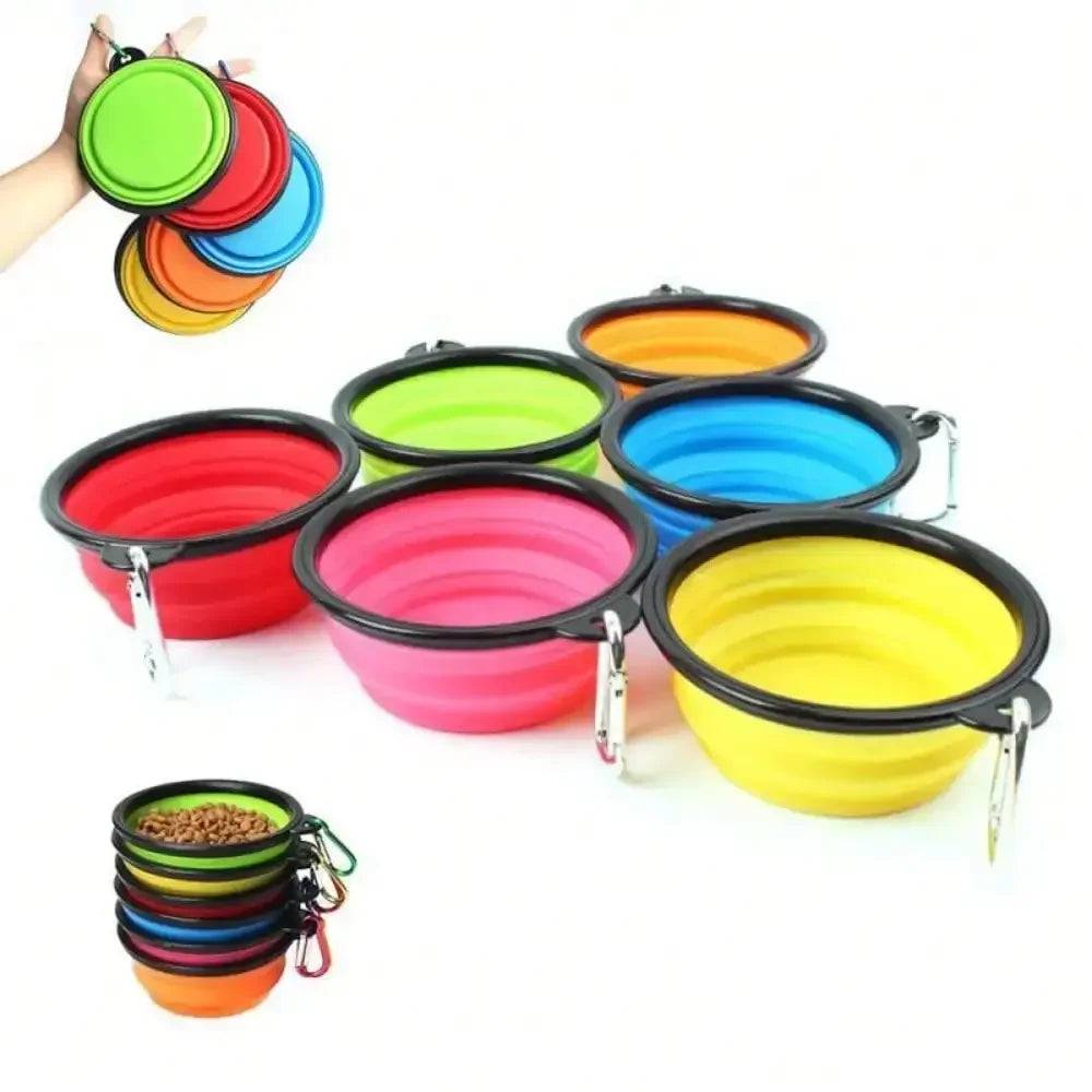 Foldable Silicone Dog Feeder Bowl 2in1 Dispenser