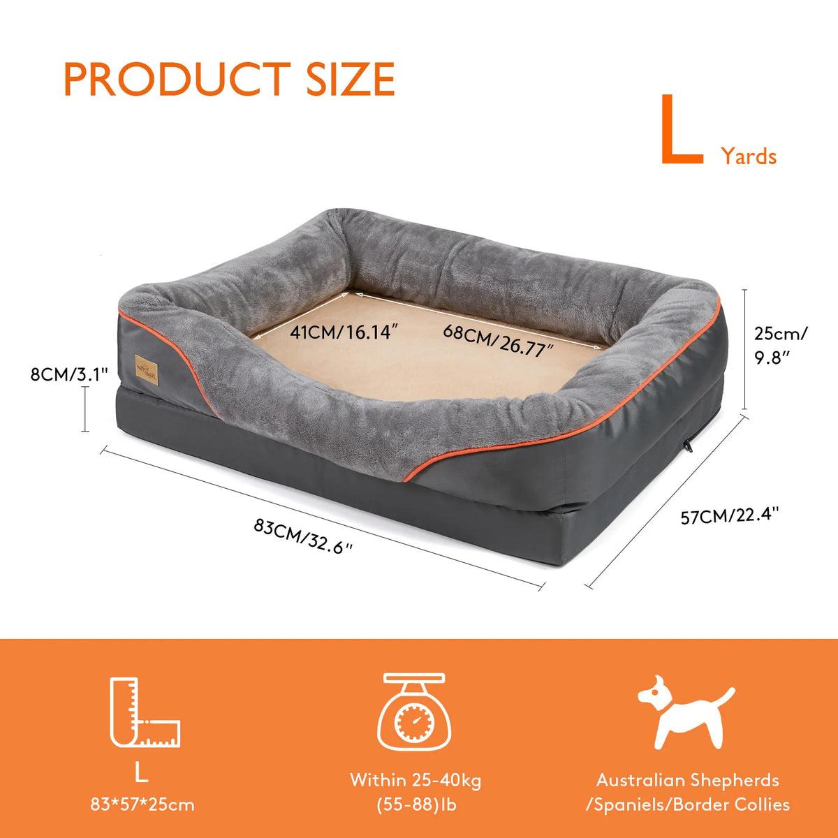 BINGOPAW Waterproof Dog Bed With Removable Washable Cover